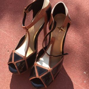 Jessica Simpson Black beige and brown High Heels